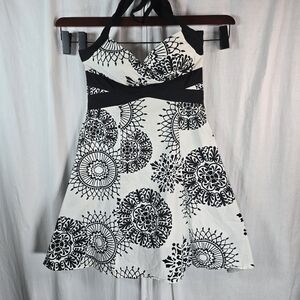 Ruby Rox womens backless dress RN87185 lined summer dress size 9 white/b…